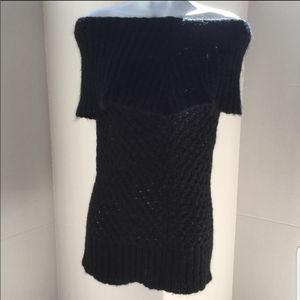 Guess Black Knit Mohair Off Shoulder Sweater